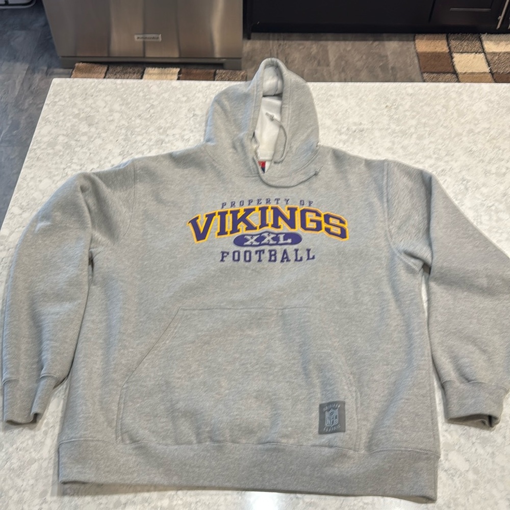NFL Vikings Gray Hoodie with Purple and Gold Accents